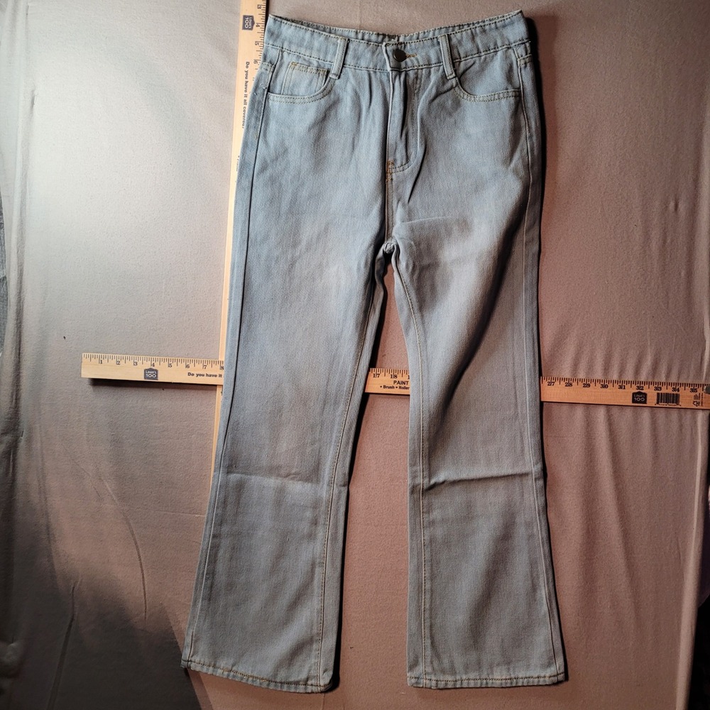 Unbranded Light Wash Denim Bootcut‎ Flare Jeans Size Medium Blue High Rise